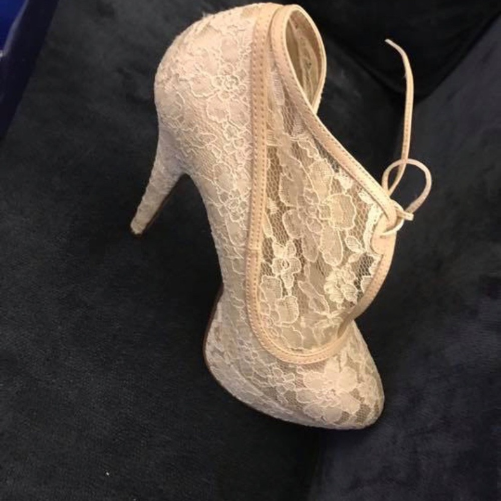 Lace wedding booties
